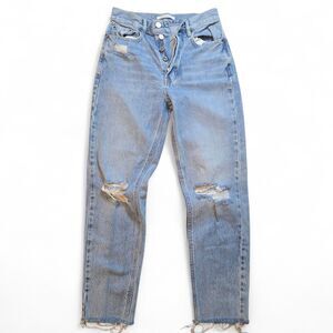 PacSun Button Fly Ultra High Rise Slim Jeans Womens Size 25 Distressed Frayed